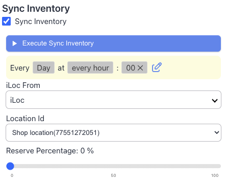 Sync Inventory section