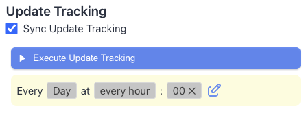 Update Tracking section