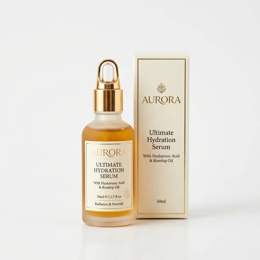 Aurora Hydration Serum bottle representing a master SKU tracked across warehouse, 3PL, and FBA nodes